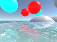 Stylized water and floating shapes