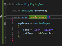 C# code in an editor