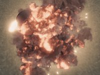 A fiery visual effects explosion