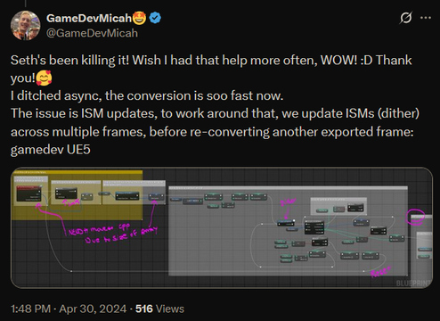 A technical Unreal Engine rendering scene, slide 2 of 2
